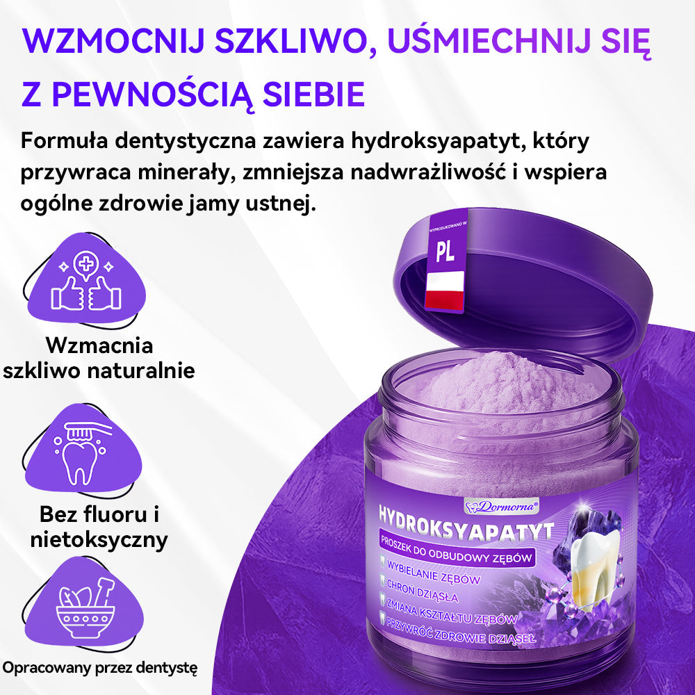 Proszek do regeneracji i naprawy zębów 𝐷𝑜𝒓𝒎𝒐𝒓𝑛𝑎® z hydroksyapatytem 🦷 (skutecznie naprawia ubytki zębów, problemy z dziąsłami, nadwrażliwość zębów, owrzodzenia jamy ustnej i żółknięcie zębów, kompleksowo poprawiając zdrowie jamy ustnej) 🍀
